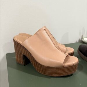 Beige Leather Heeled Shoes